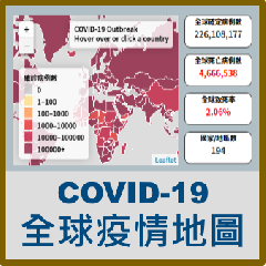 COVID-19全球疫情地圖